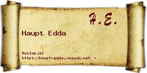 Haupt Edda névjegykártya